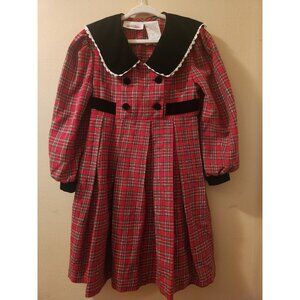 Bonnie Jean Girls Vintage Plaid Dress Size 5
